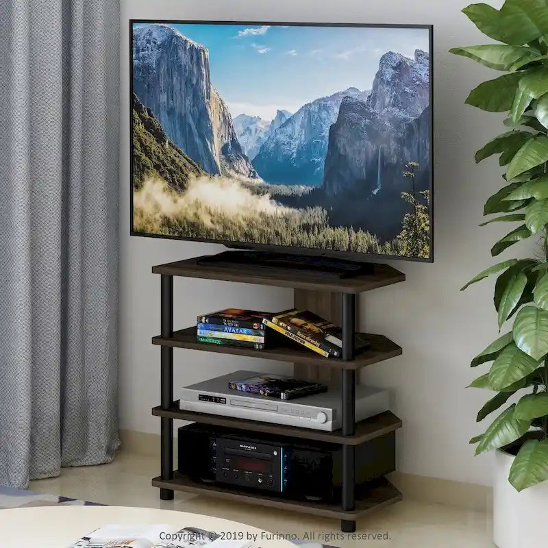 Meuble TV compact à 4 niveaux avec étagères ouvertes