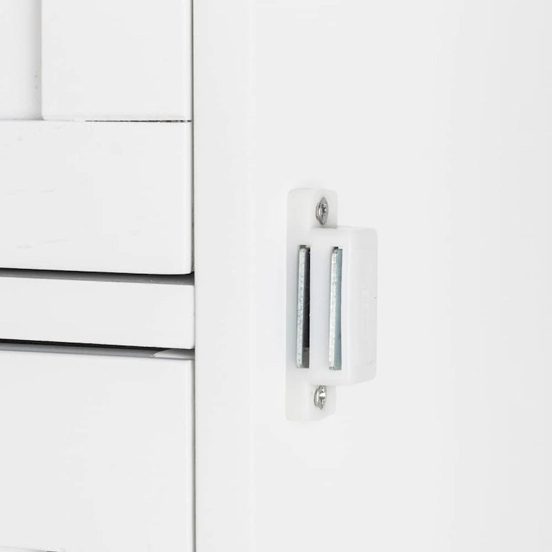 Meuble de salle de bain à porte simple avec 4 tiroirs Blanc