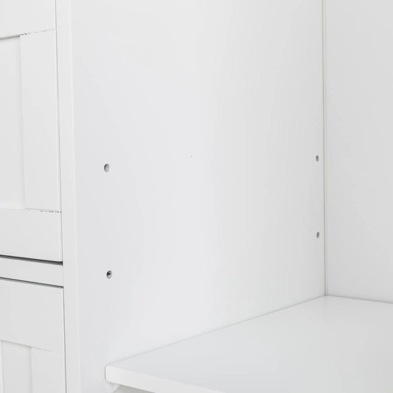 Meuble de salle de bain à porte simple avec 4 tiroirs Blanc