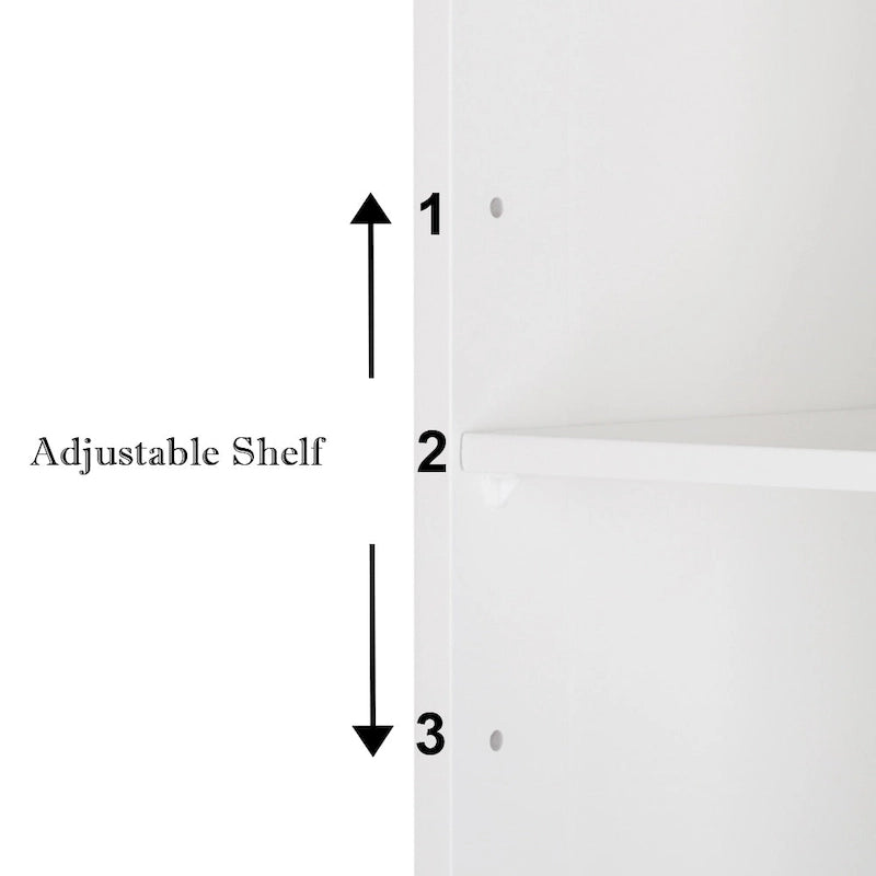 Meuble de salle de bain à porte simple avec 4 tiroirs Blanc