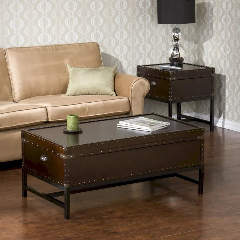 Table basse de rangement Espresso