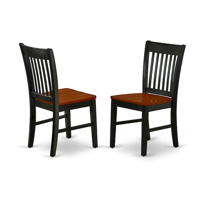 Table à manger rectangulaire en bois massif merisier noir avec rallonge papillon