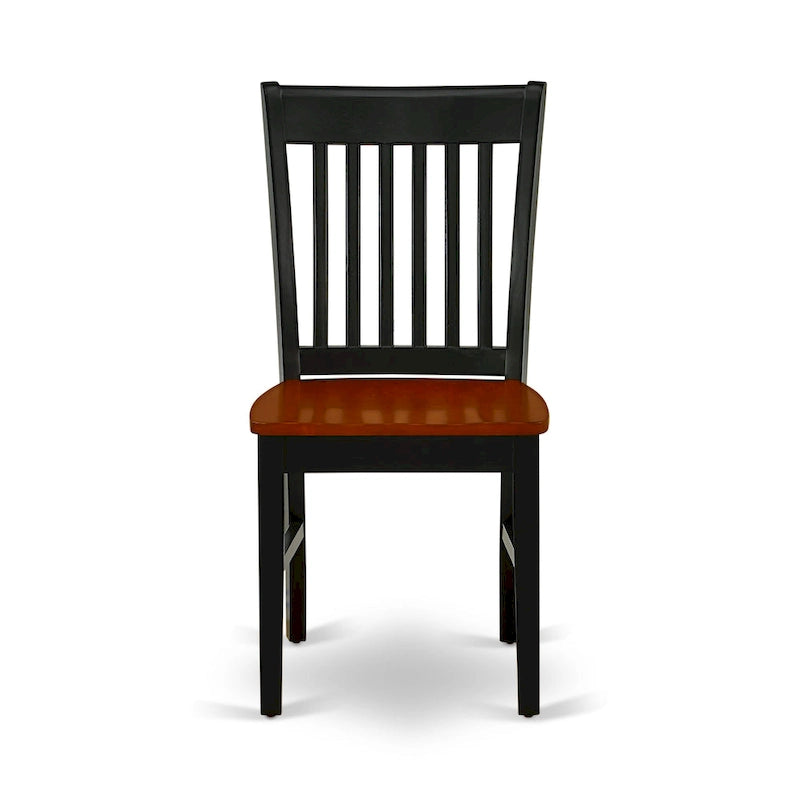 Table à manger rectangulaire en bois massif merisier noir avec rallonge papillon