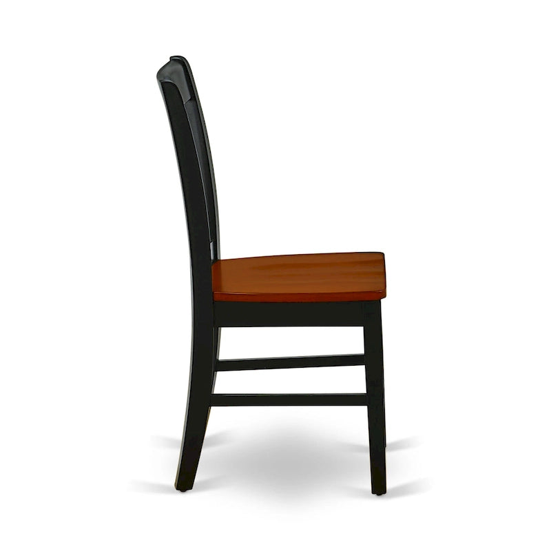 Table à manger rectangulaire en bois massif merisier noir avec rallonge papillon