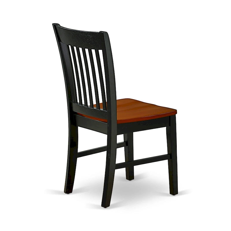 Table à manger rectangulaire en bois massif merisier noir avec rallonge papillon