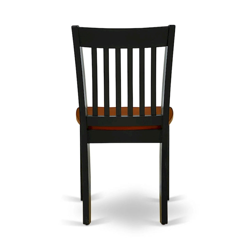 Table à manger rectangulaire en bois massif merisier noir avec rallonge papillon