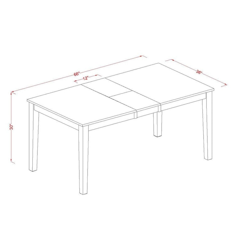 Table à manger rectangulaire en bois massif merisier noir avec rallonge papillon