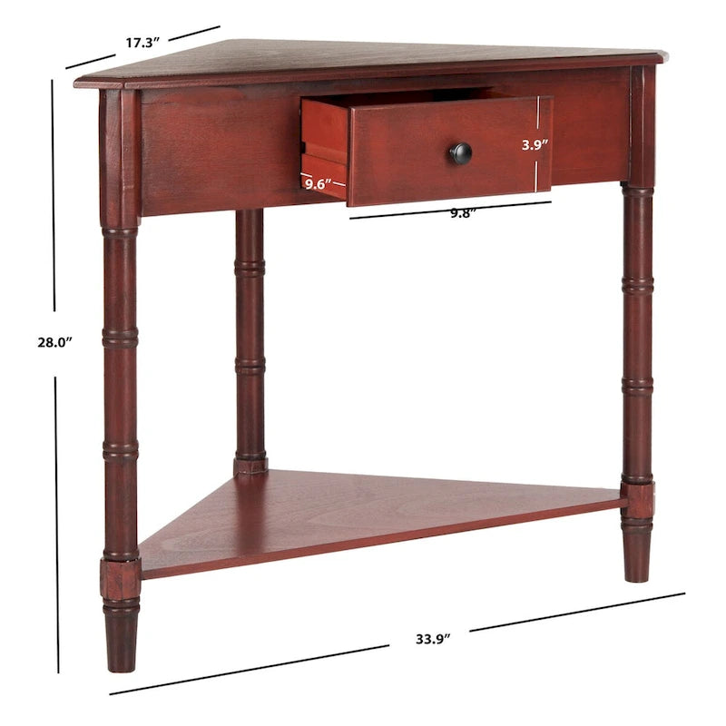Table d'angle grise avec tiroir et étagère inférieure pour petits espaces