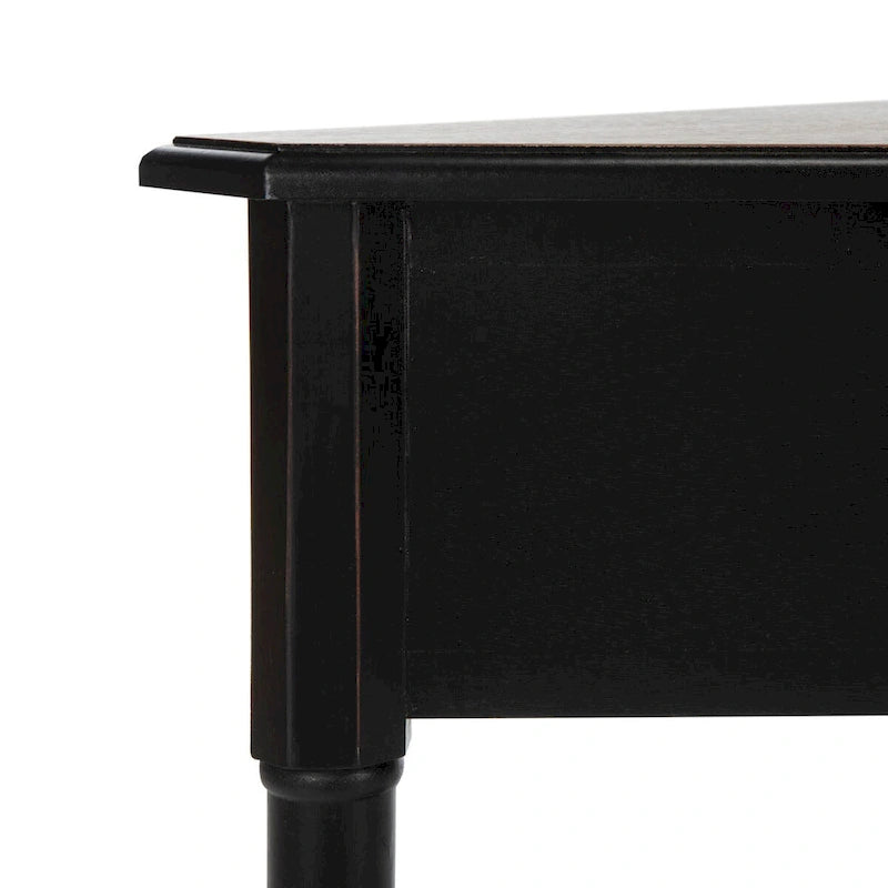 Table d'angle grise avec tiroir et étagère inférieure pour petits espaces
