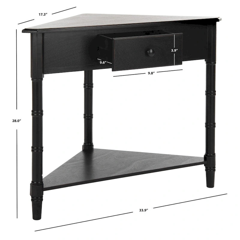 Table d'angle grise avec tiroir et étagère inférieure pour petits espaces