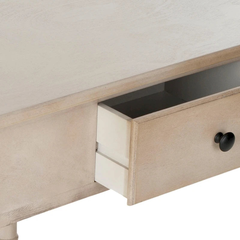 Table d'angle grise avec tiroir et étagère inférieure pour petits espaces