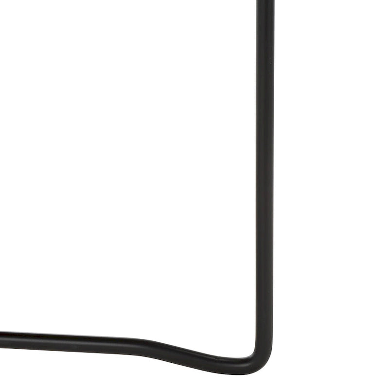 Table basse ovale minimaliste avec piètement croisé en métal noir