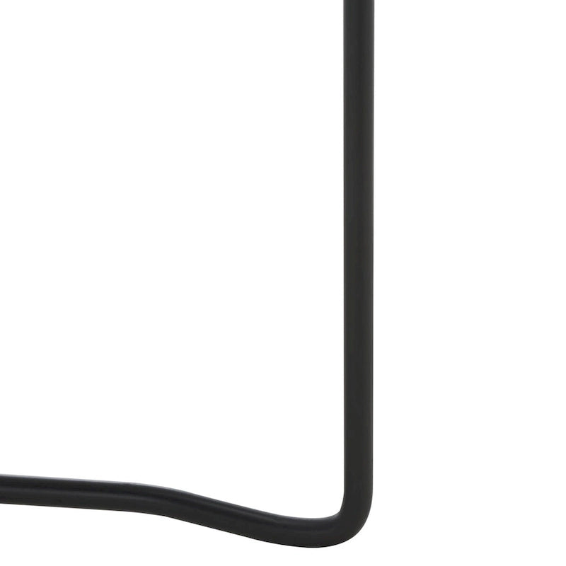 Table basse ovale minimaliste avec piètement croisé en métal noir