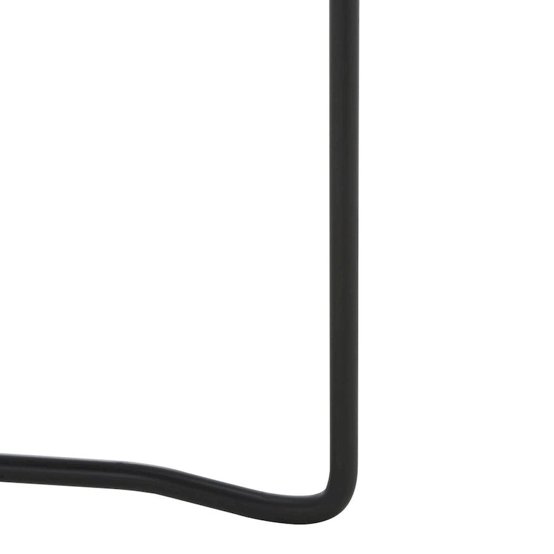 Table basse ovale minimaliste avec piètement croisé en métal noir