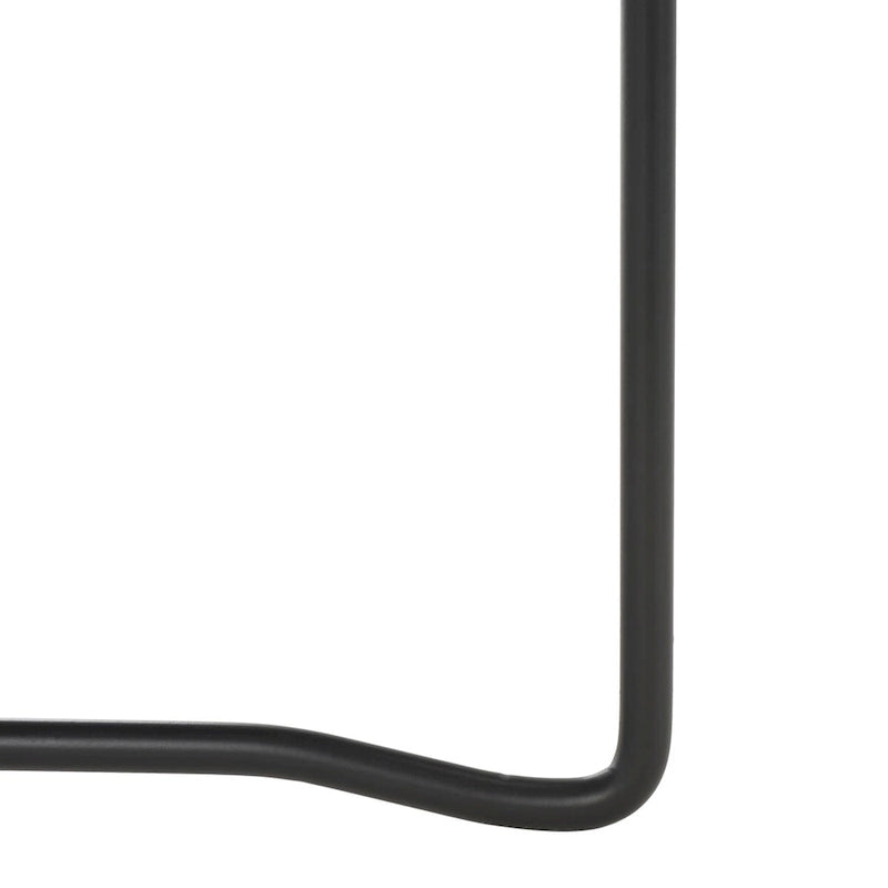 Table basse ovale minimaliste avec piètement croisé en métal noir