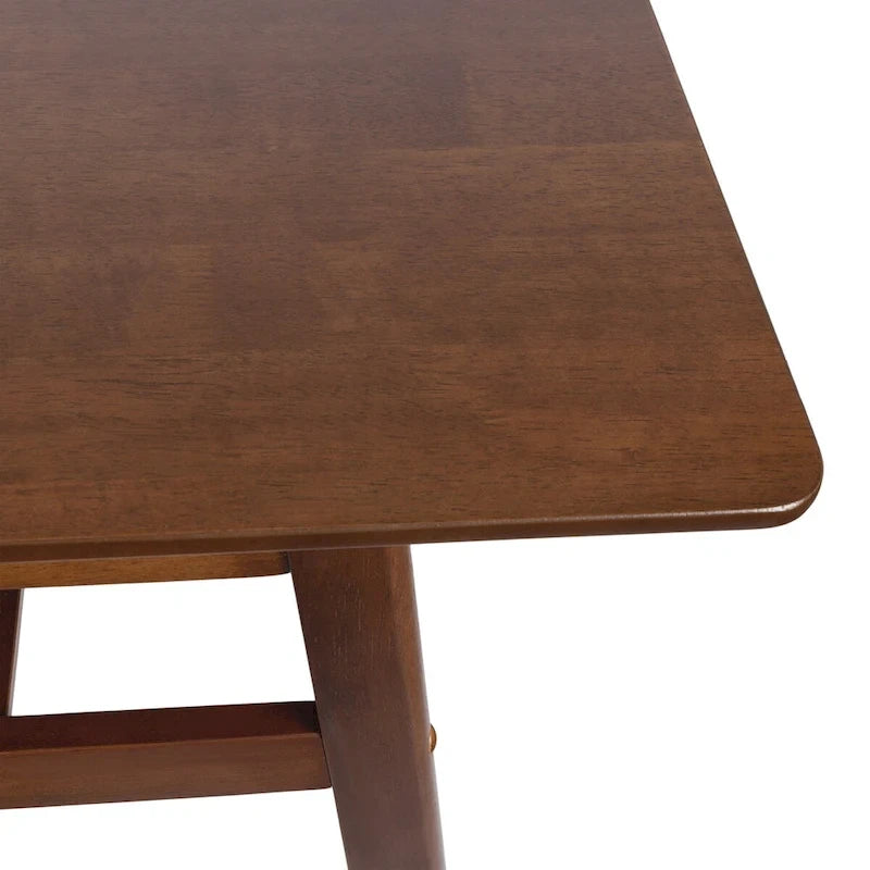 Table de bar rectangulaire moderne en bois avec étagère de rangement pour le vin