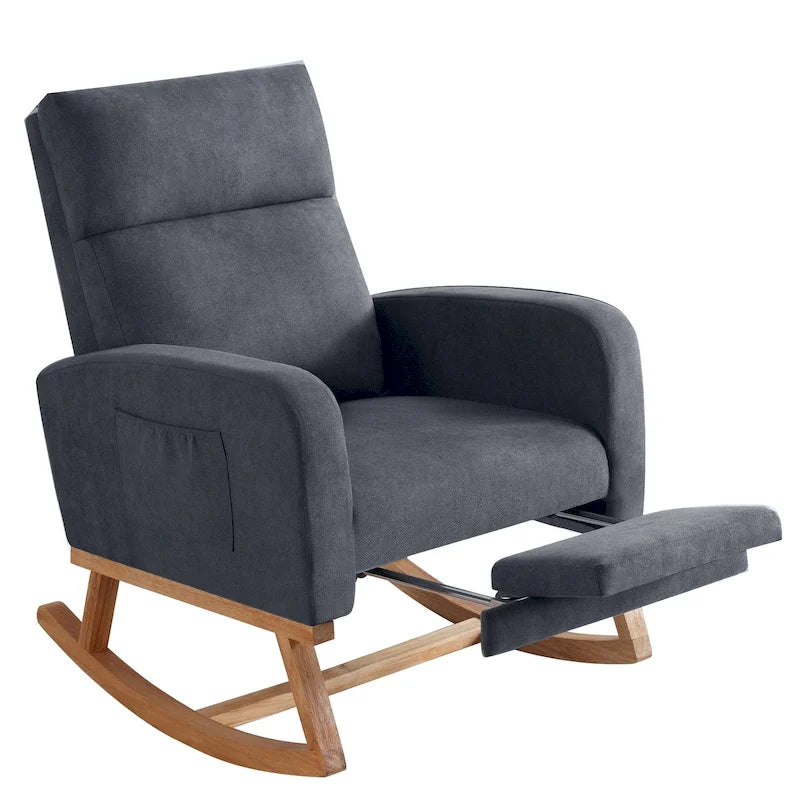 Fauteuil à bascule de garderie à dossier haut avec planeur repose-pieds
