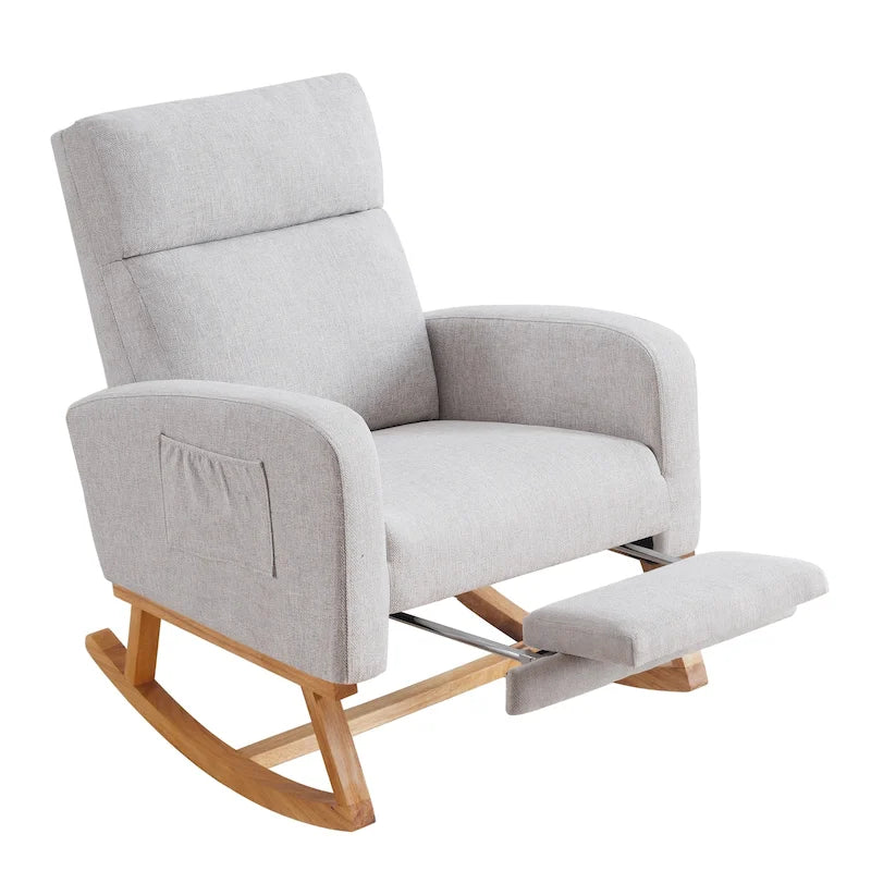 Fauteuil à bascule de garderie à dossier haut avec planeur repose-pieds
