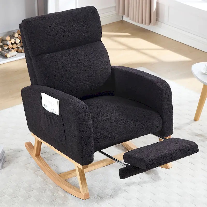 Fauteuil à bascule de garderie à dossier haut avec planeur repose-pieds