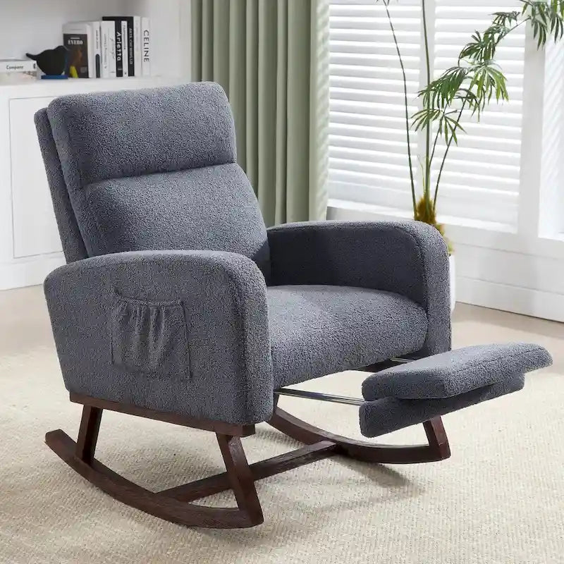 Fauteuil à bascule de garderie à dossier haut avec planeur repose-pieds