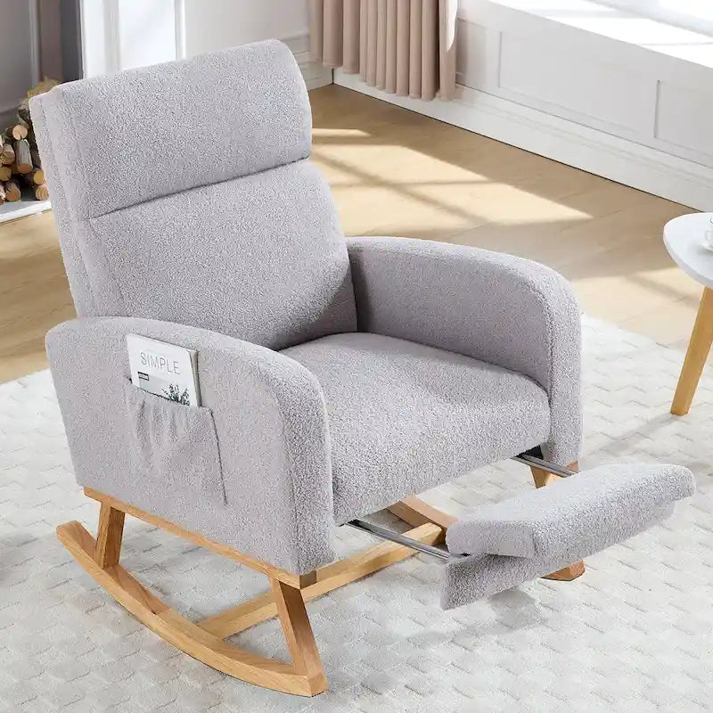 Fauteuil à bascule de garderie à dossier haut avec planeur repose-pieds