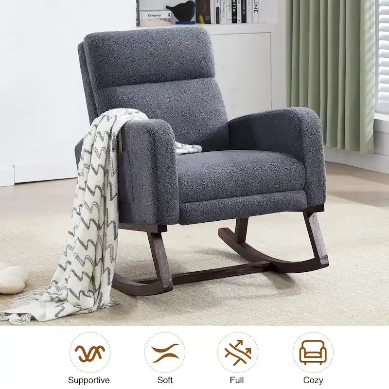 Fauteuil à bascule de garderie à dossier haut avec planeur repose-pieds