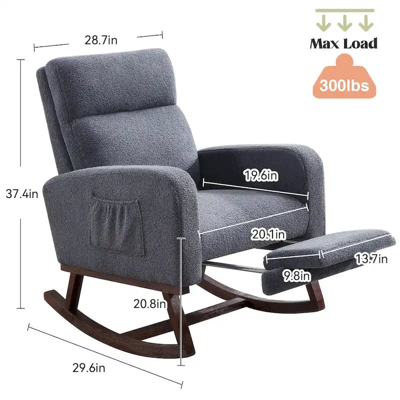 Fauteuil à bascule de garderie à dossier haut avec planeur repose-pieds