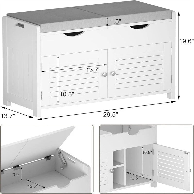 Banc de rangement à chaussures - 35P x 75L x 50H