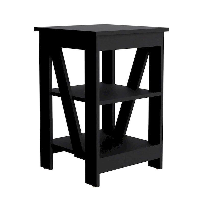 Table d'appoint moderne avec étagères de rangement ouvertes pour le salon
