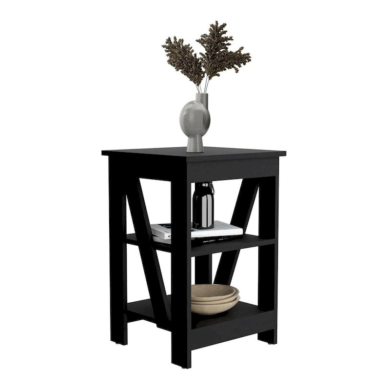 Table d'appoint moderne avec étagères de rangement ouvertes pour le salon