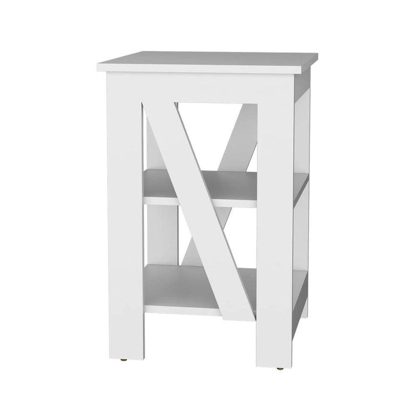 Table d'appoint moderne avec étagères de rangement ouvertes pour le salon