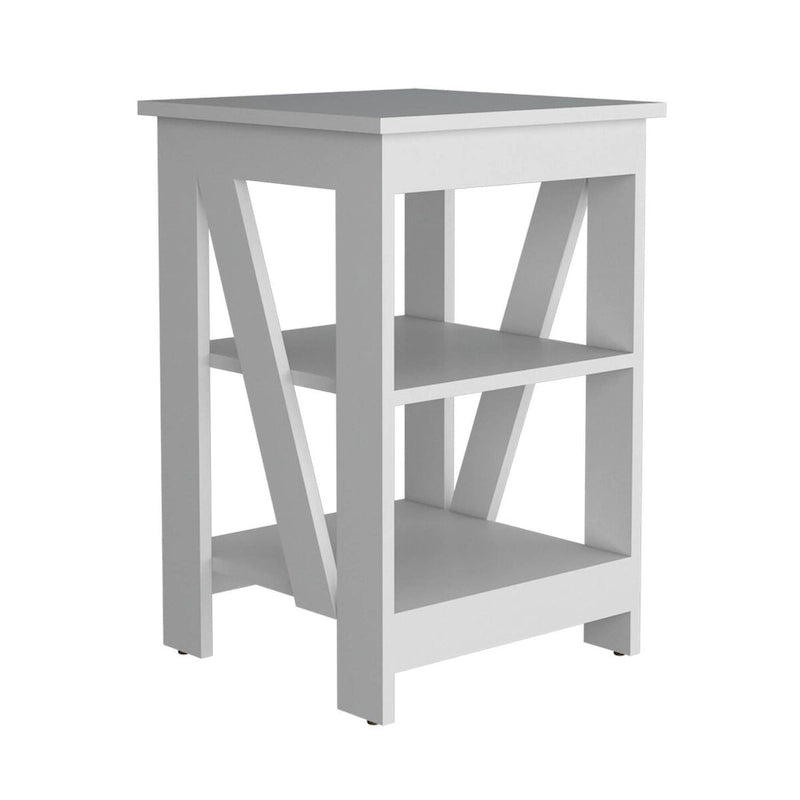 Table d'appoint moderne avec étagères de rangement ouvertes pour le salon