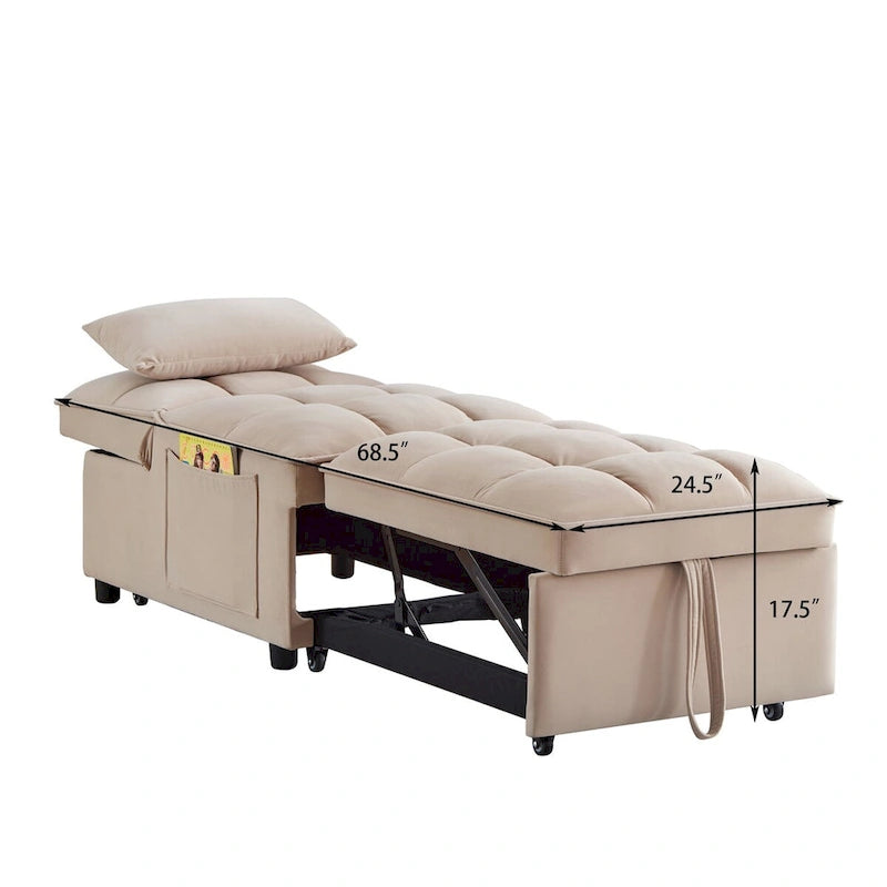 Fauteuils inclinables convertibles avec dossier réglable, oreillers et poches