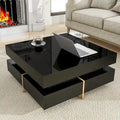 Table basse moderne laquée avec 4 tiroirs