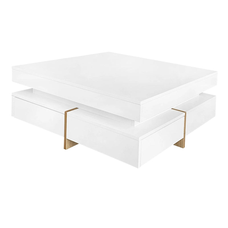 Table basse moderne laquée avec 4 tiroirs