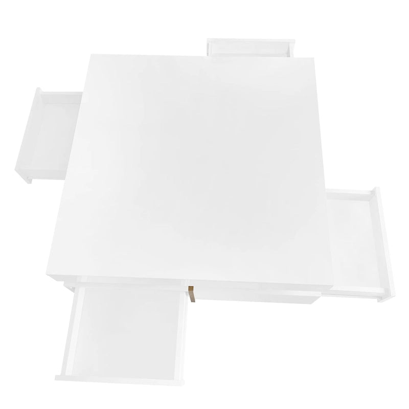 Table basse moderne laquée avec 4 tiroirs