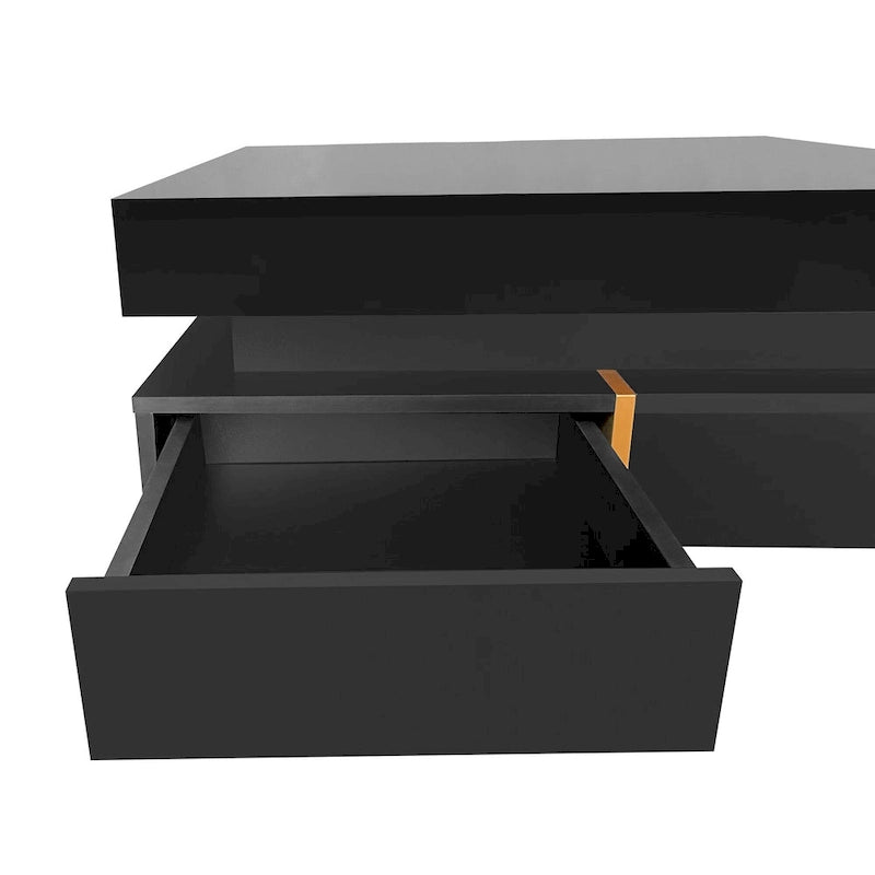 Table basse moderne laquée avec 4 tiroirs