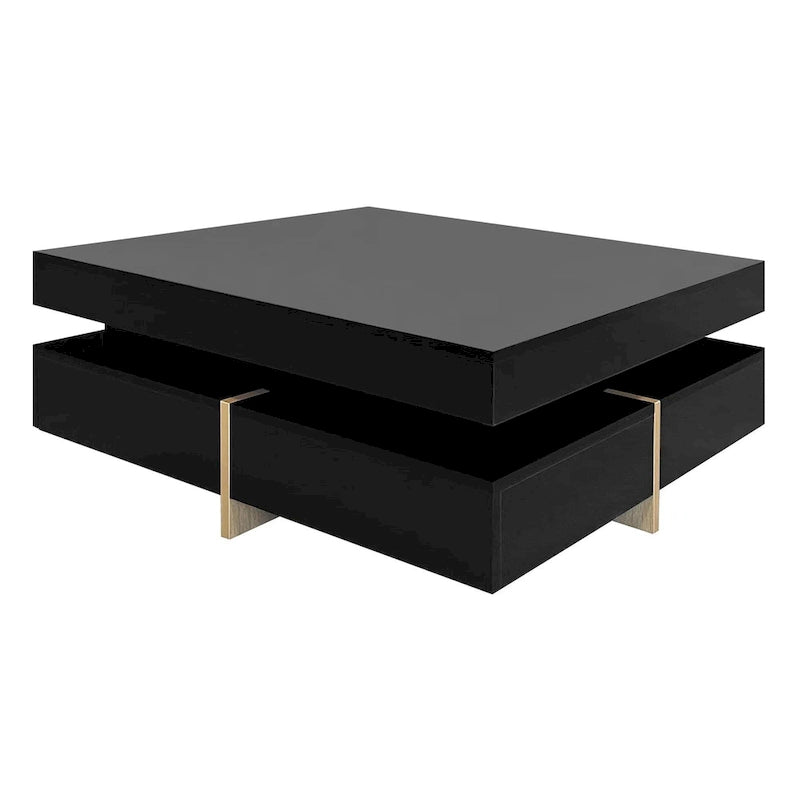Table basse moderne laquée avec 4 tiroirs