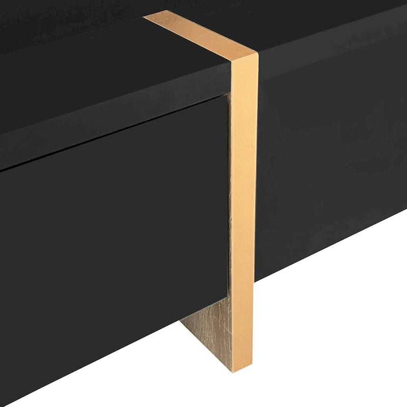 Table basse moderne laquée avec 4 tiroirs