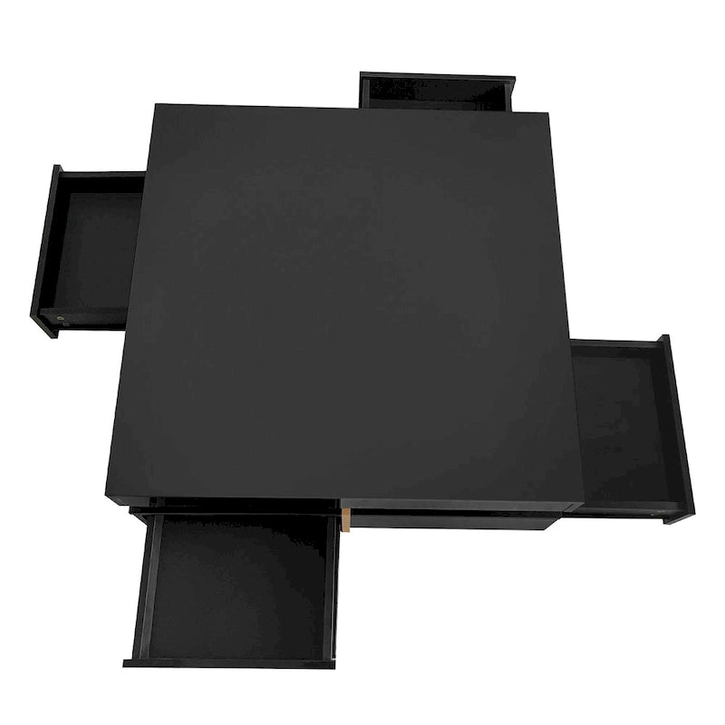 Table basse moderne laquée avec 4 tiroirs