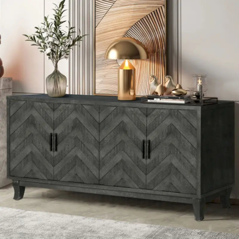 Buffet de console en bois à quatre portes avec rangement