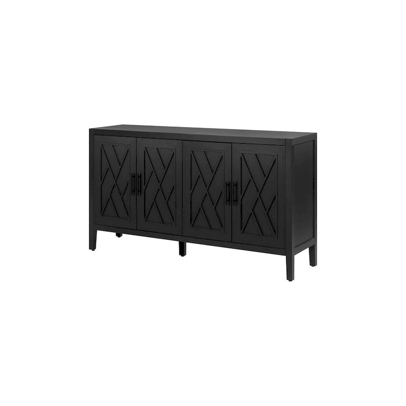 Buffet de console en bois à quatre portes avec rangement