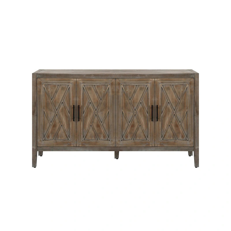 Buffet de console en bois à quatre portes avec rangement