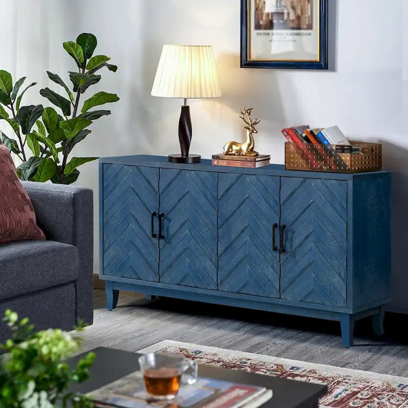 Buffet de console en bois à quatre portes avec rangement
