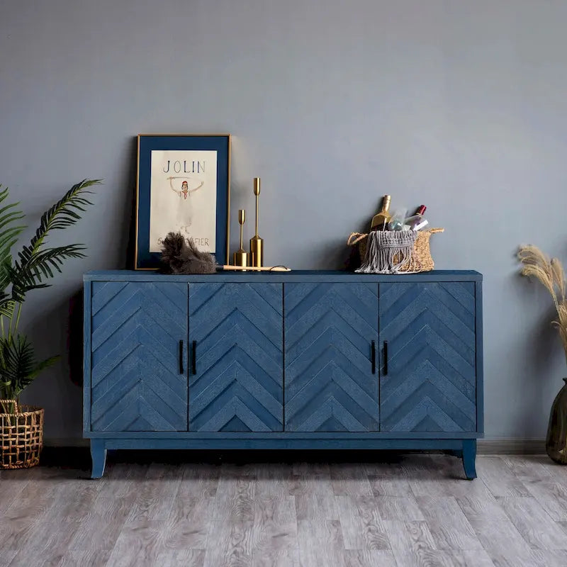 Buffet de console en bois à quatre portes avec rangement