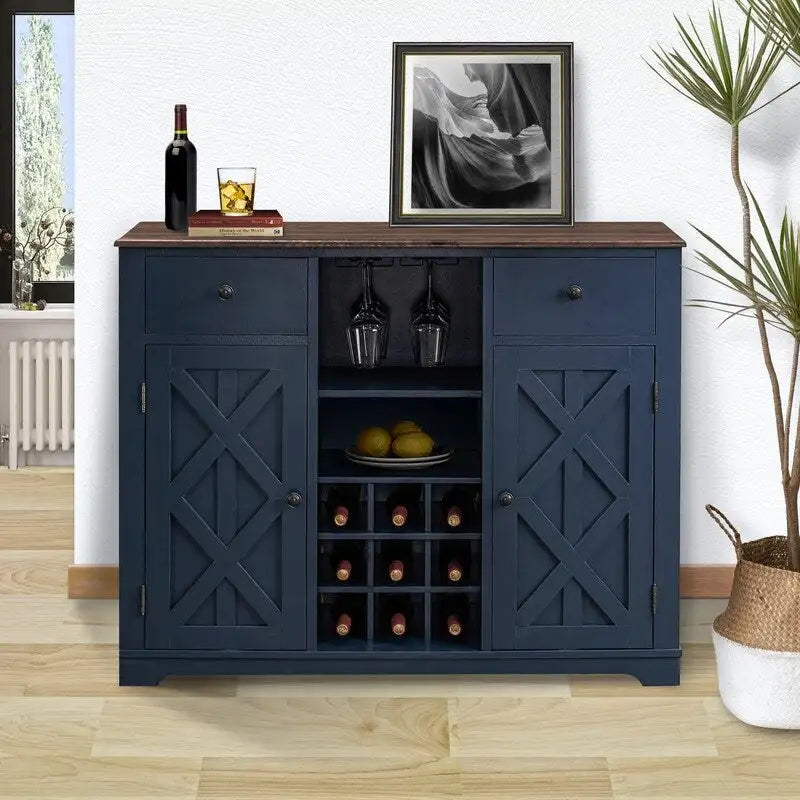 Meuble Bar Armoire de Ferme X-Door avec Range-Bouteilles et Rangement