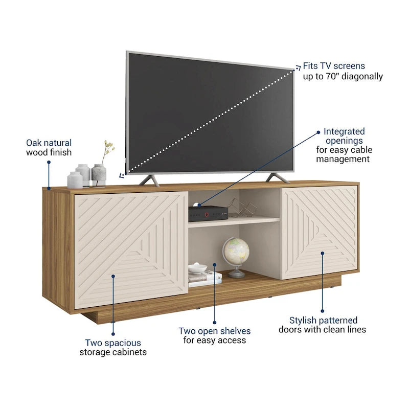 Meuble TV moderne pour téléviseurs jusqu'à 70 pouces