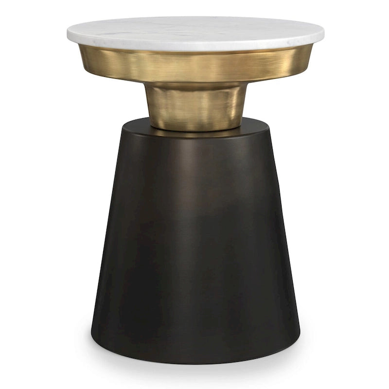 Table d'appoint contemporaine en métal noir et or