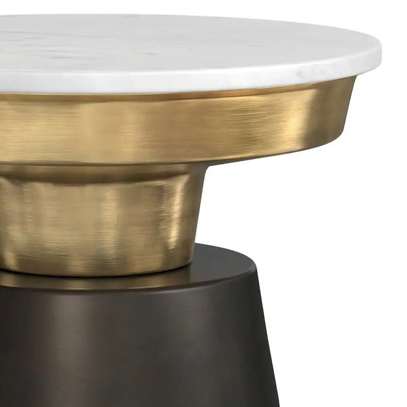 Table d'appoint contemporaine en métal noir et or
