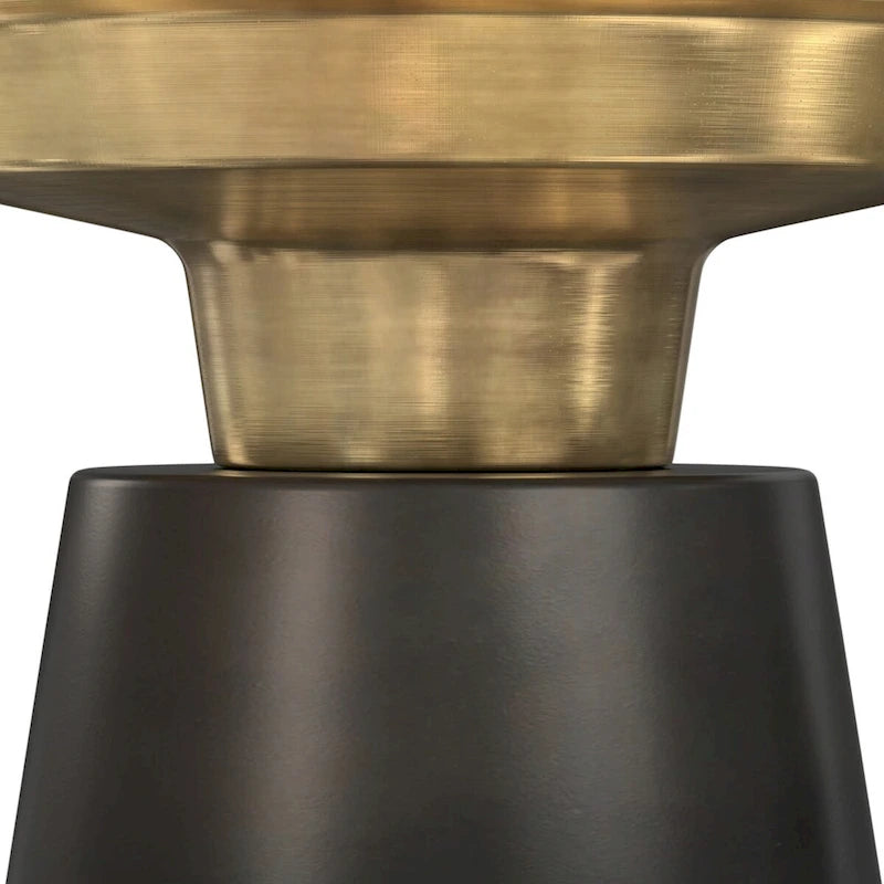 Table d'appoint contemporaine en métal noir et or